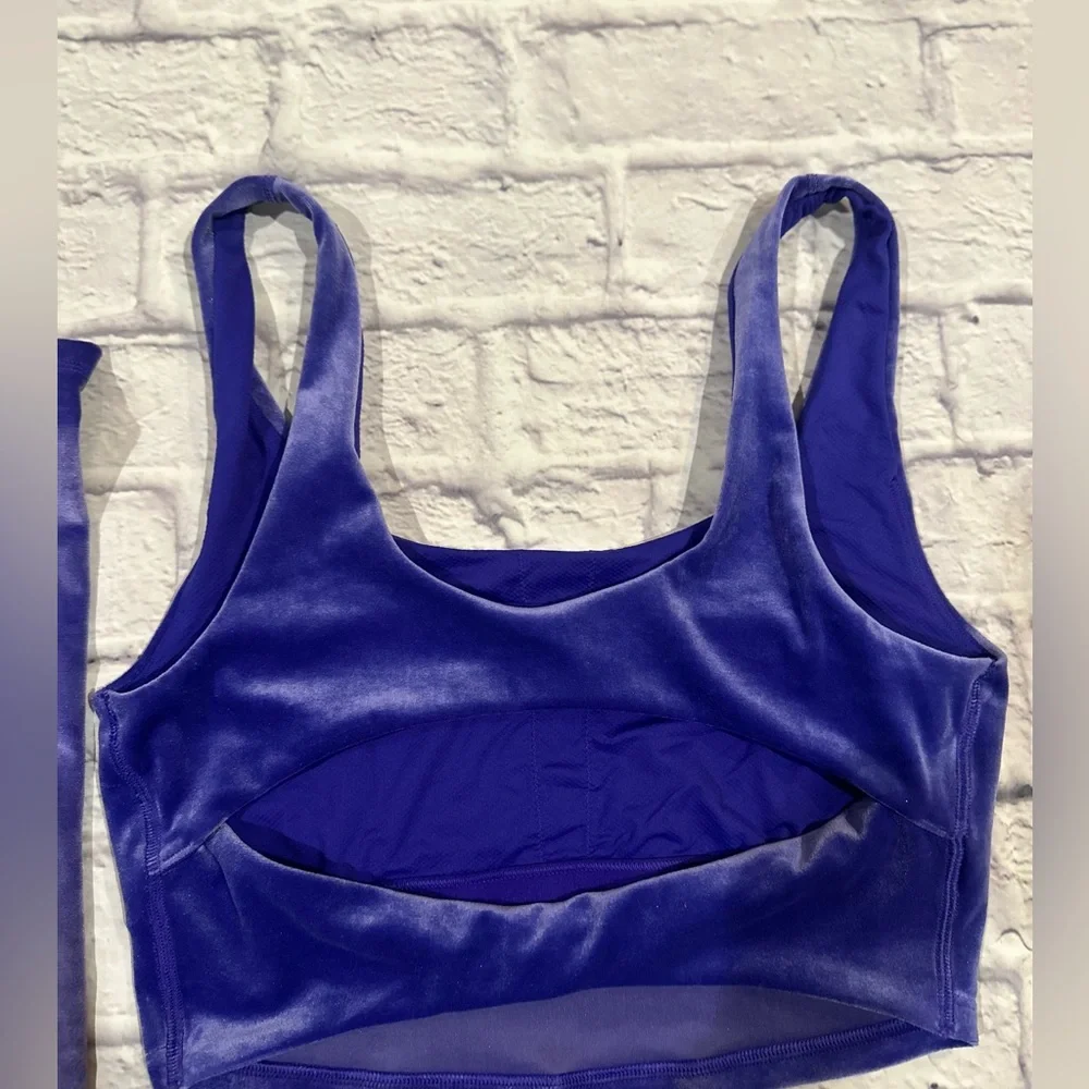 Athleta Elation Velvet Tight|S paired with Velvet Cut-Out Crop D-DD in Small - Picture 9 of 11